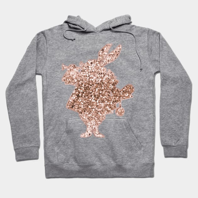 Sparkling rose gold Mr Rabbit Hoodie by peggieprints